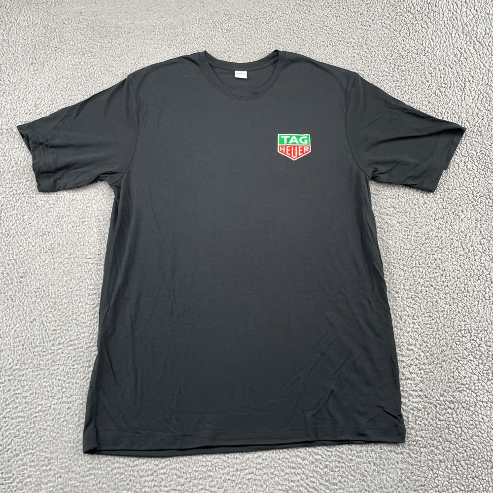 TAG Heuer Graphic Logo Performance Short Sleeve Sport-Tek T-Shirt Mens XL Black